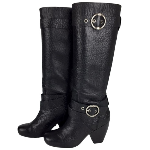 Lucky Brand Candice Tall Leather Black Boots Size 7 - Picture 3 of 16